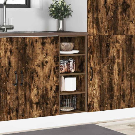 vidaXL Onderkast Riga 30x44,5x81,5 cm bewerkt hout gerookt eikenkleurig afbeelding3 - 1