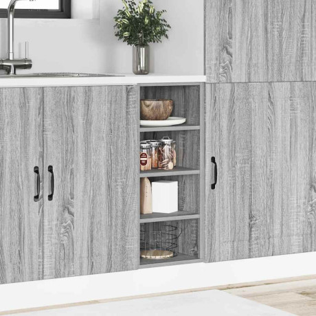 vidaXL Onderkast Riga 30x44,5x81,5cm bewerkt hout grijs sonoma eikenkleurig afbeelding3 - 1