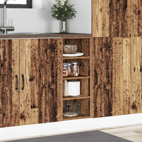 vidaXL Onderkast Riga 30x44,5x81,5 cm bewerkt hout oud houtkleurig afbeelding3 - 1