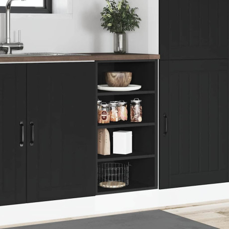 vidaXL Onderkast Riga 40x44,5x81,5 cm bewerkt hout zwart afbeelding3 - 1