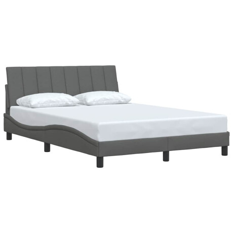 vidaXL Bedframe zonder matras "Hanko" stof donkergrijs 140x190 cm afbeelding3 - 1