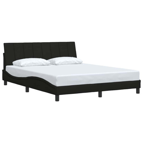 vidaXL Bedframe zonder matras "Hanko" stof zwart 160x200 cm afbeelding3 - 1