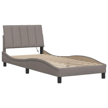 vidaXL Bedframe zonder matras "Hanko" 90x200 cm stof taupe afbeelding3 - 1