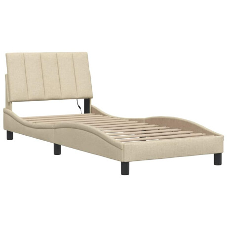 vidaXL Bedframe zonder matras "Hanko" 90x200 cm stof crèmekleurig afbeelding3 - 1