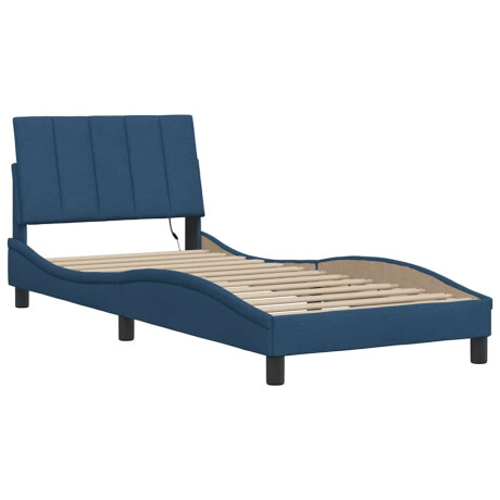 vidaXL Bedframe zonder matras "Hanko" 90x200 cm stof blauw afbeelding3 - 1