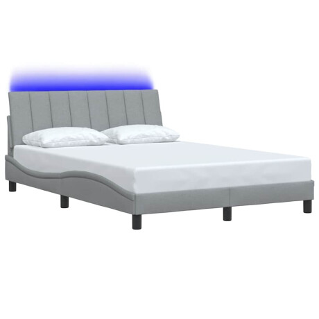 vidaXL Bedframe zonder matras "Hanko" stof lichtgrijs 140x190 cm afbeelding3 - 1