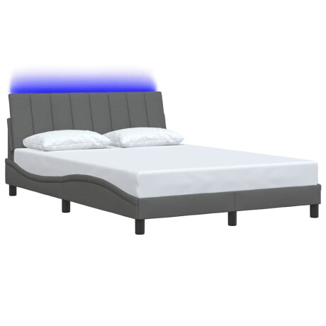 vidaXL Bedframe zonder matras "Hanko" stof donkergrijs 140x190 cm afbeelding3 - 1