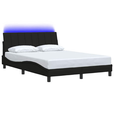 vidaXL Bedframe zonder matras "Hanko" stof zwart 140x190 cm afbeelding3 - 1