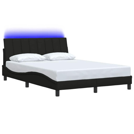 vidaXL Bedframe zonder matras "Hanko" stof zwart 140x200 cm afbeelding3 - 1
