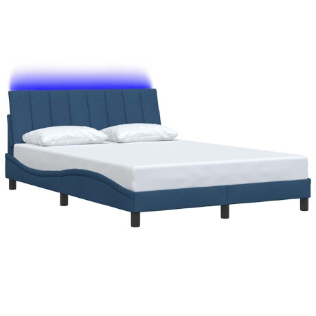 vidaXL Bedframe zonder matras "Hanko" stof blauw 140x200 cm afbeelding3 - 1