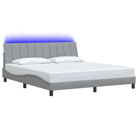 vidaXL Bedframe zonder matras "Hanko" stof lichtgrijs 180x200 cm afbeelding3 - 1