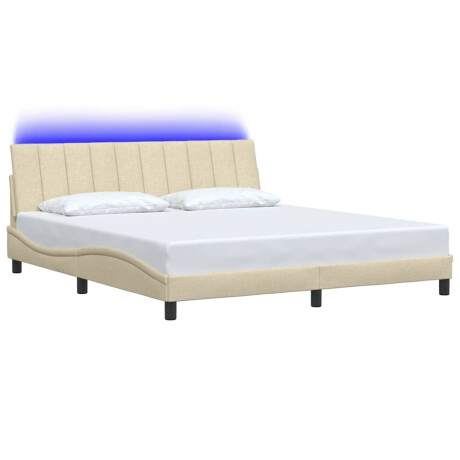 vidaXL Bedframe zonder matras "Hanko" stof crèmekleurig 180x200 cm afbeelding3 - 1