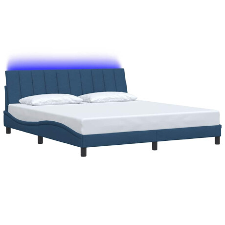 vidaXL Bedframe zonder matras "Hanko" stof blauw 180x200 cm afbeelding3 - 1