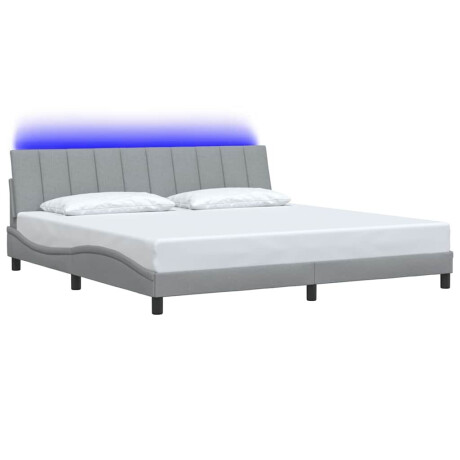 vidaXL Bedframe zonder matras "Hanko" stof lichtgrijs 200x200 cm afbeelding3 - 1