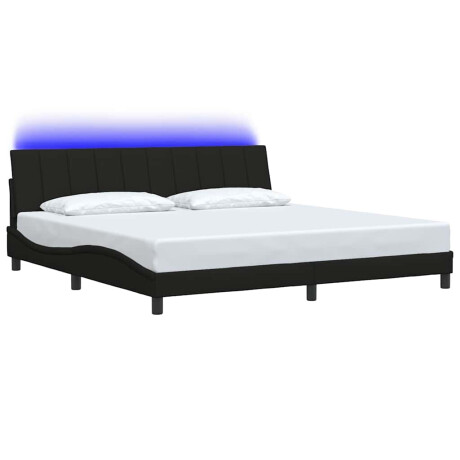vidaXL Bedframe zonder matras "Hanko" stof zwart 200x200 cm afbeelding3 - 1