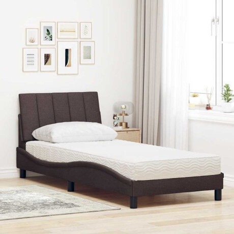 vidaXL Bed met matras "Hanko" stof donkerbruin 80x200 cm afbeelding3 - 1