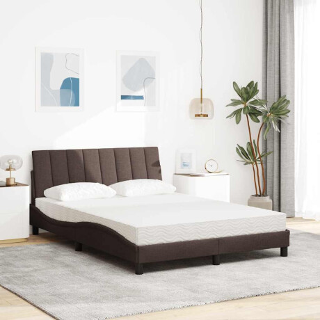 vidaXL Bed met matras "Hanko" stof donkerbruin 140x190 cm afbeelding3 - 1