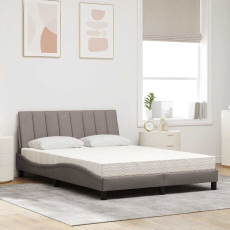 vidaXL Bed met matras "Hanko" stof taupe 140x200 cm afbeelding3 - 1