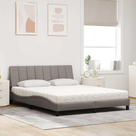 vidaXL Bed met matras "Hanko" stof taupe 160x200 cm afbeelding3 - 1