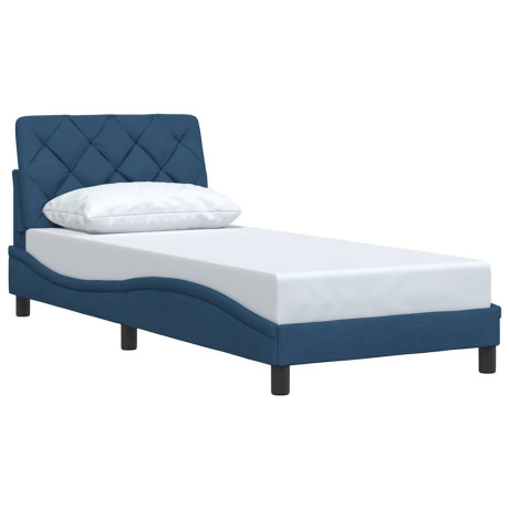 vidaXL Bedframe zonder matras 90x200 cm stof blauw afbeelding3 - 1