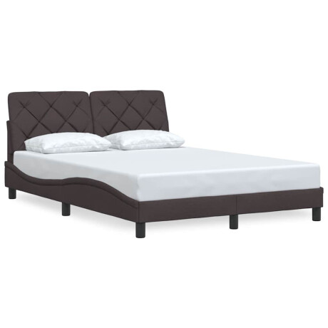 vidaXL Bedframe zonder matras stof donkerbruin 140x190 cm afbeelding3 - 1