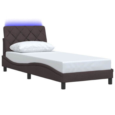 vidaXL Bedframe met LED zonder matras 80x200 cm stof donkerbruin afbeelding3 - 1