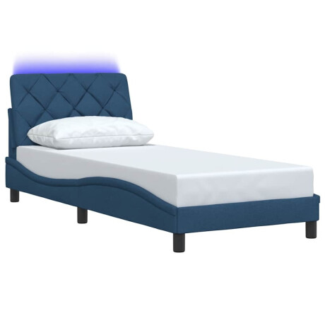 vidaXL Bedframe met LED zonder matras 80x200 cm stof blauw afbeelding3 - 1