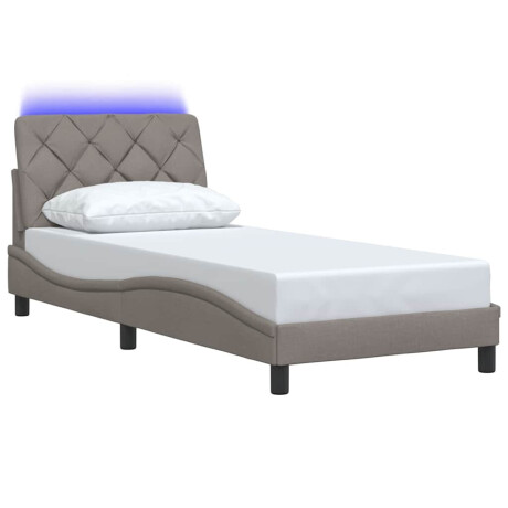 vidaXL Bedframe met LED zonder matras 90x200 cm stof taupe afbeelding3 - 1