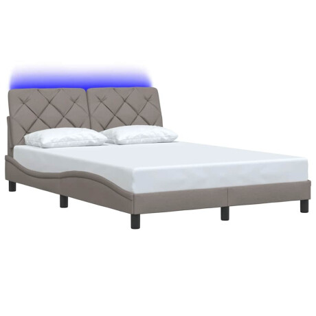 vidaXL Bedframe met LED zonder matras 120x200 cm stof taupe afbeelding3 - 1