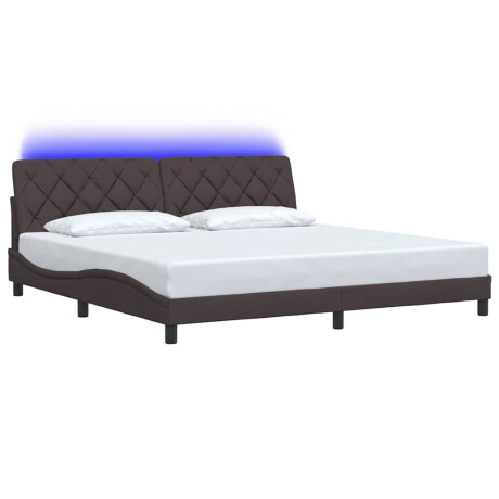 vidaXL Bedframe met LED zonder matras 200x200 cm stof donkerbruin afbeelding3 - 1