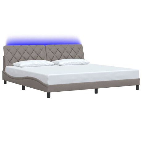 vidaXL Bedframe met LED zonder matras 200x200 cm stof taupe afbeelding3 - 1