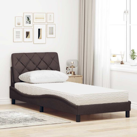 vidaXL Bed met matras stof donkerbruin 80x200 cm afbeelding3 - 1