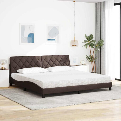 vidaXL Bed met matras stof donkerbruin 200x200 cm afbeelding3 - 1