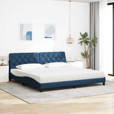 vidaXL Bed met matras stof blauw 200x200 cm afbeelding3 - 1
