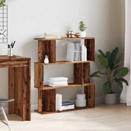 vidaXL Boekenkast 80x24x96 cm bewerkt hout oud houtkleurig afbeelding3 - 1