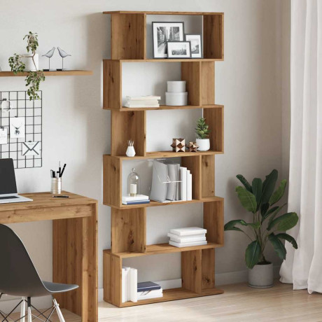 vidaXL Boekenkast 80x24x192 cm bewerkt hout artisanaal eikenkleur afbeelding3 - 1
