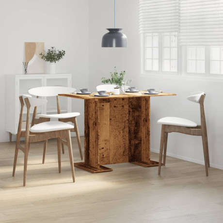 vidaXL Eettafel 110x60x75 cm bewerkt hout oud houtkleurig afbeelding3 - 1