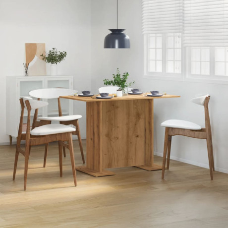 vidaXL Eettafel 110x60x75 cm bewerkt hout artisanaal eikenkleurig afbeelding3 - 1