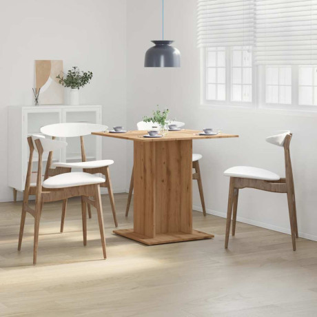 vidaXL Eettafel 80x80x75 cm bewerkt hout artisanaal eikenkleurig afbeelding3 - 1