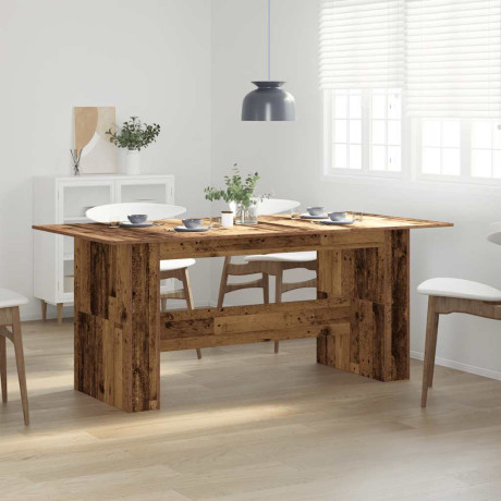 vidaXL Eettafel 180x90x76 cm bewerkt hout oud houtkleurig afbeelding3 - 1