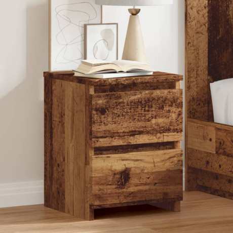 vidaXL Nachtkastje 30x30x40 cm bewerkt hout oud houtkleurig afbeelding3 - 1