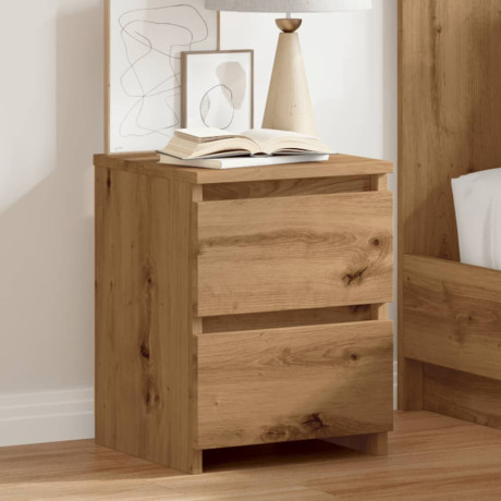 vidaXL Nachtkastjes 2 st 30x30x40cm bewerkt hout artisanaal eikenkleur afbeelding3 - 1