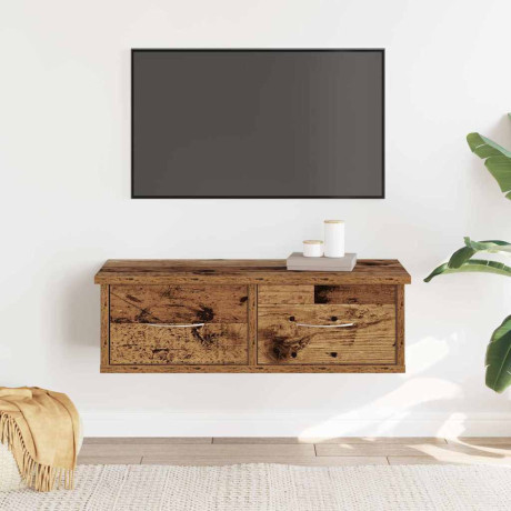 vidaXL Wandkast 60x26x18,5 cm bewerkt hout oud houtkleurig afbeelding3 - 1