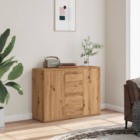 vidaXL Dressoir 88x30x64 cm bewerkt hout artisanaal eikenkleur afbeelding3 - 1