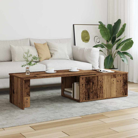 vidaXL Salontafel 150x50x35 cm bewerkt hout oud houtkleurig afbeelding3 - 1