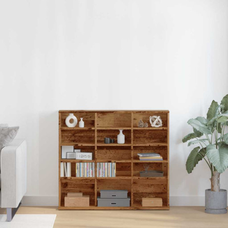 vidaXL Cd-kast 100x23x89,5 cm bewerkt hout oud houtkleurig afbeelding3 - 1