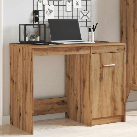 vidaXL Bureau 100x50x76 cm bewerkt hout artisanaal eikenkleur afbeelding3 - 1