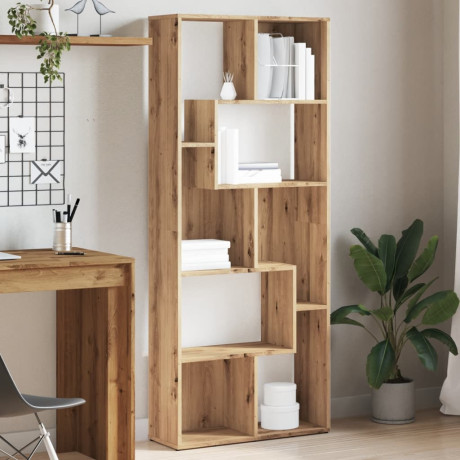 vidaXL Boekenkast Artisan Eiken 67x24x161 cm Bewerkt Hout afbeelding3 - 1