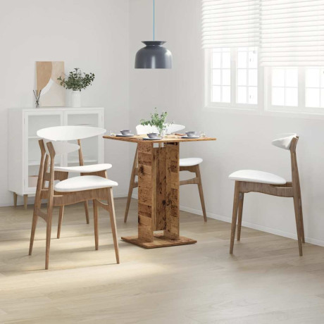 vidaXL Bistrotafel 60x60x75 cm bewerkt hout oud houtkleurig afbeelding3 - 1