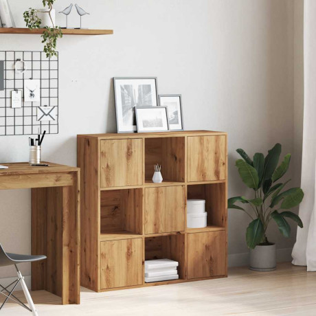 vidaXL Boekenrek 90x28x90 cm bewerkt hout artisanaal eikenkleurig afbeelding3 - 1